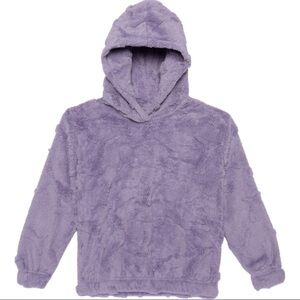 Puma Big Girls Embossed Sherpa Fleece Hoodie Purple Size S NWT